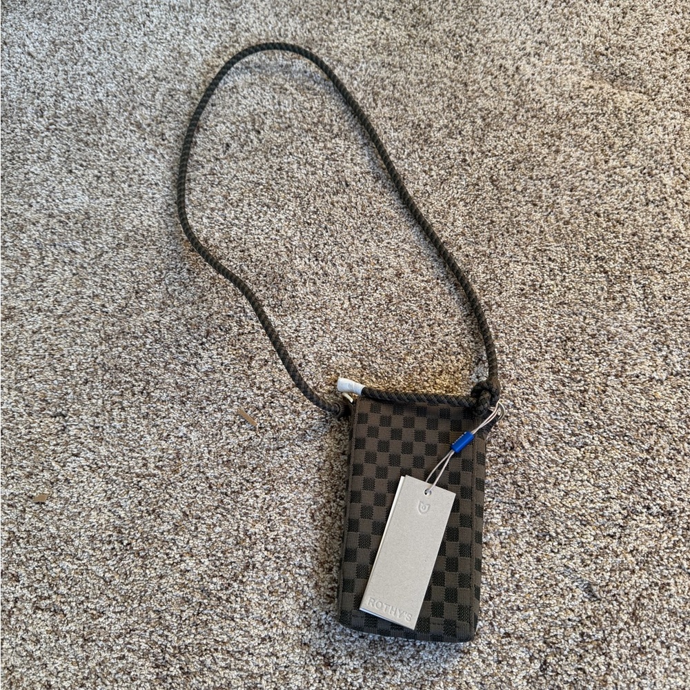 Rothy's Checkered Crossbody Bag - Brown and Black